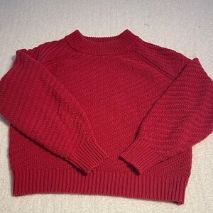 Universal Thread Textured Red Crew Neck Sweater